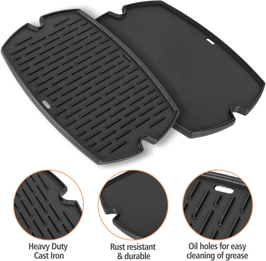 AJinTeby 7583 Cast Iron Griddle for Weber Q2000 Series, for Weber Q200 Q220 Q240 Q2000 Q2200 Q2400 Q2800 Gas Grills Accessories, Replaces for Webber 7645, for Webber Q2200 Grill Parts - Nestoria