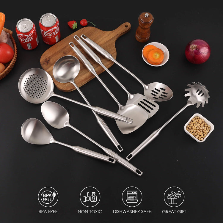 18 10 Stainless Steel Kitchen Utensils Set (8 Count)
