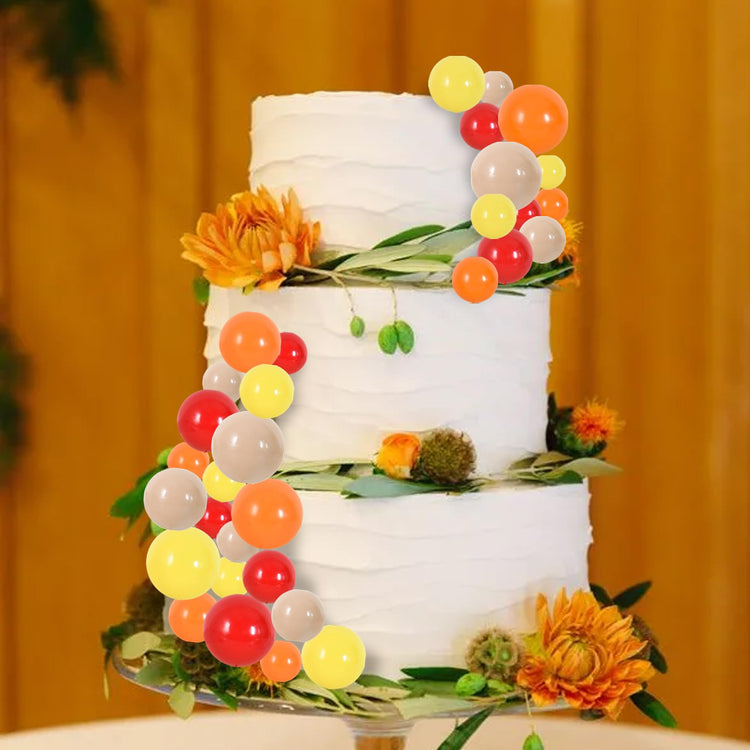 40 Pcs Ball Cake Toppers Mini Balls Cake Decorations Sticks Foam Balls DIY Cake Topper Insert Balls for Fall Autumn Harvest Thanksgiving Birthday Baby Shower Cake Decorations (40 Count)