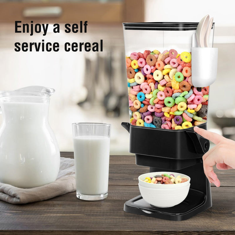 Cereal Dispenser Countertop with 4 Pack Bowls and Spoons 5.5 Qt (2 Count)