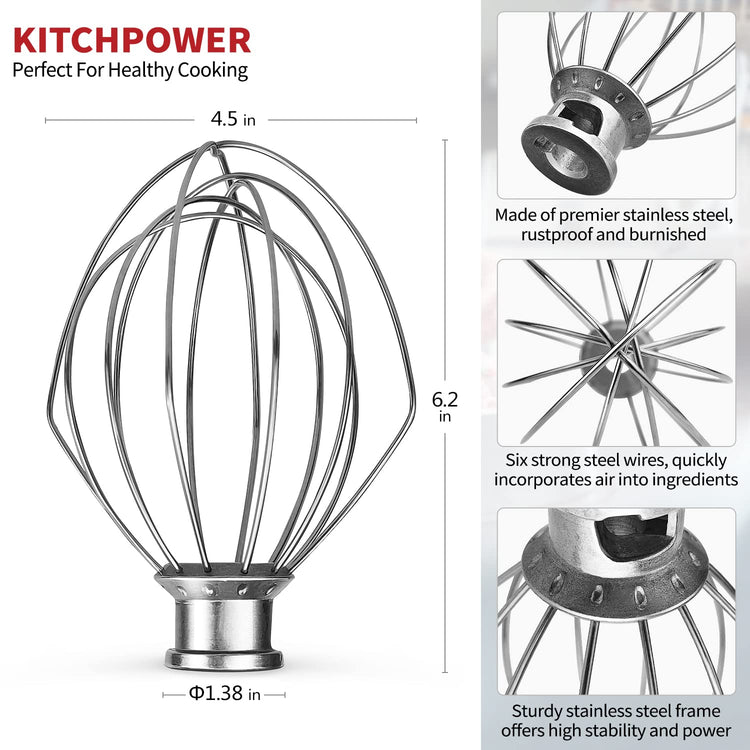 K45WW 6 Wire Whip for KitchenAid 4.5