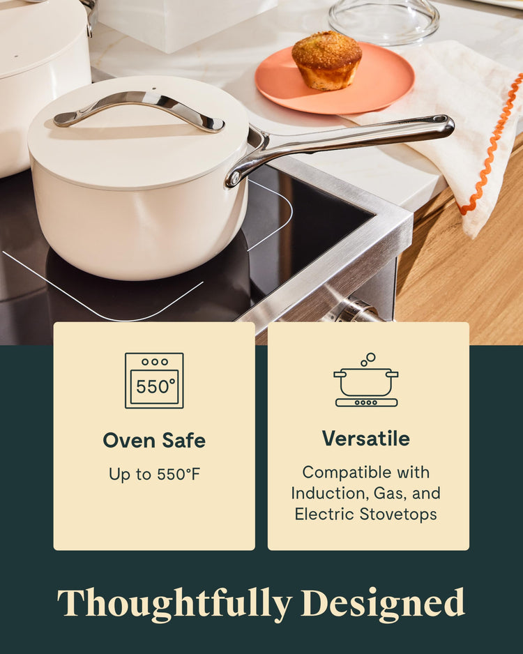 Non Stick 1.75 qt Ceramic Sauce Pan with Lid