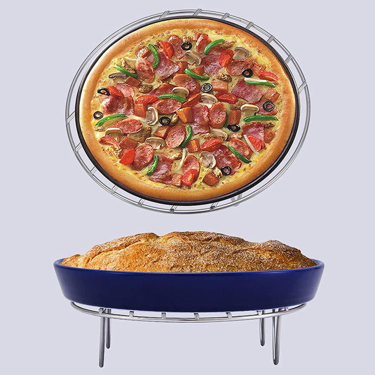 11" Round Cooking Rack Versatile Stainless Steel Grid Grill Steamer Rack