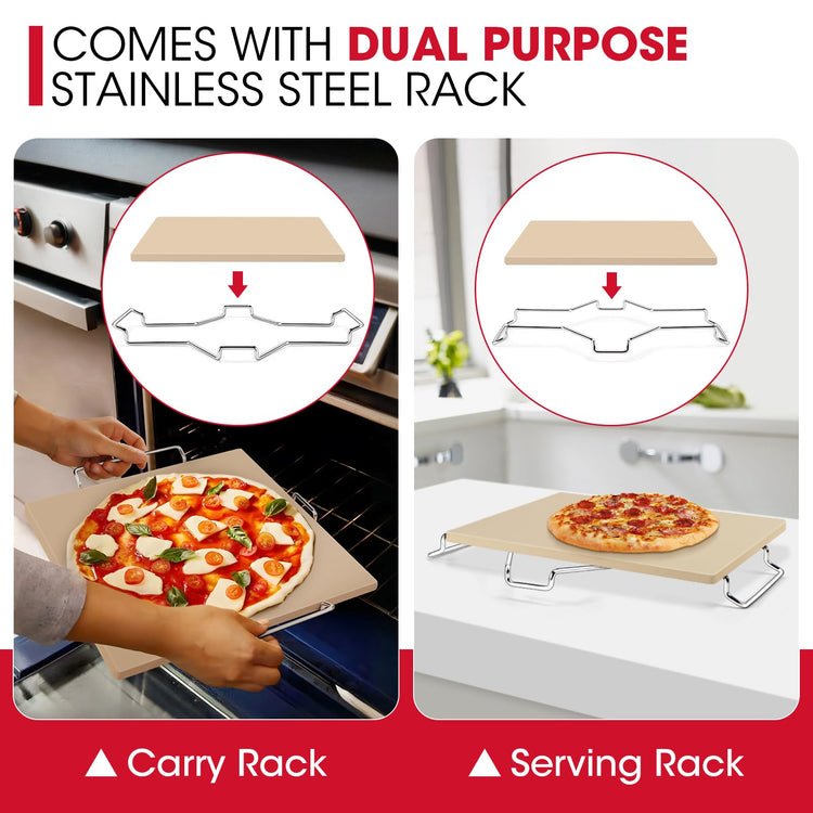 12" x 12" Square Pizza Stone for Oven and Grill