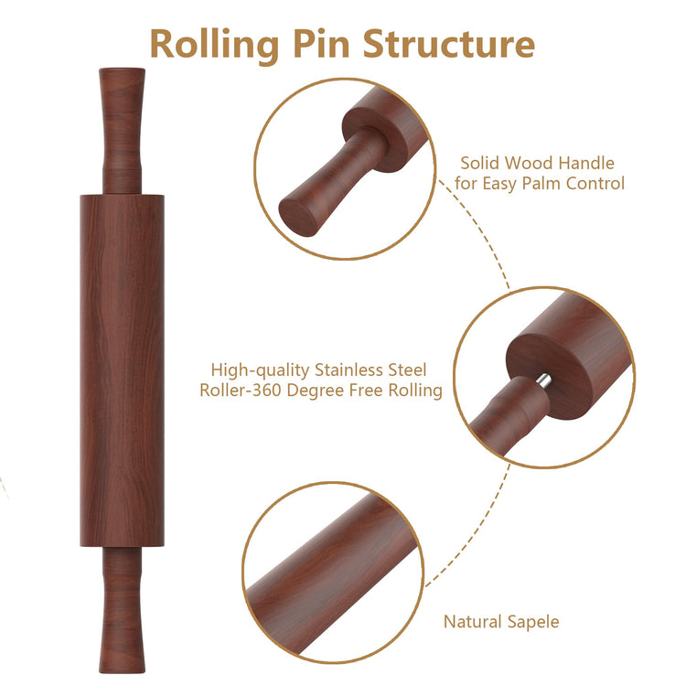 Sapele Rolling Pin with Handles