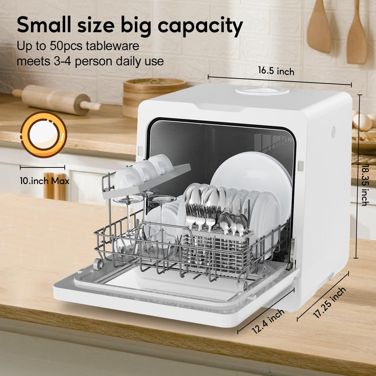 Countertop Dishwasher Water Tank 10 Programs Baby Care Mode Hot Air Drying