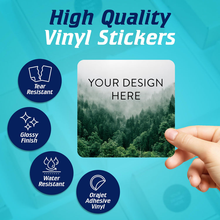 100 Custom Vinyl Stickers (100 Count)