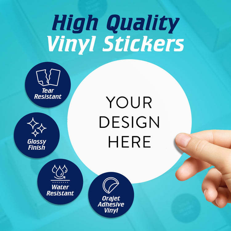 Custom Vinyl Stickers Your Image (100 Count)