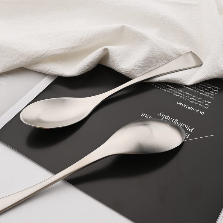 Luxury 304 Stainless Steel Matte Silver Cutlery Flatware Set