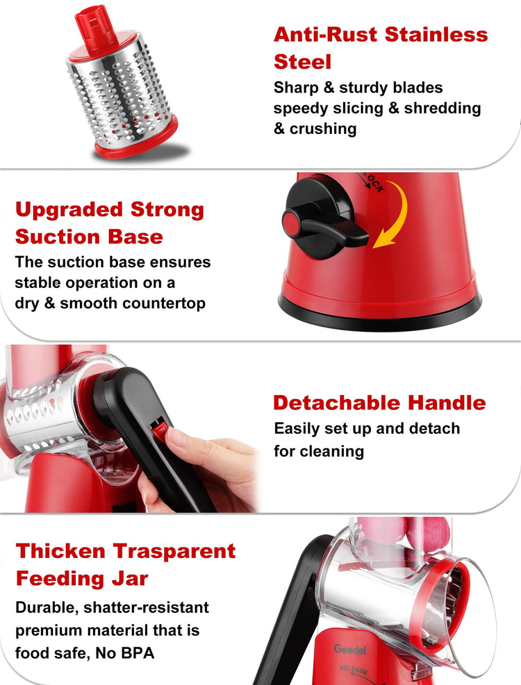 Rotary Cheese Grater Hand Crank