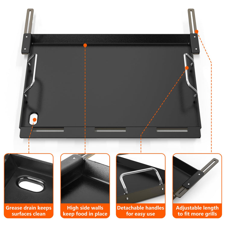 Adjustable Griddle Insert for Gas Grill