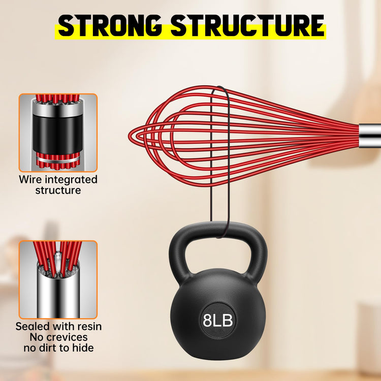 4 Pieces Silicone Whisks Set (4 Count)
