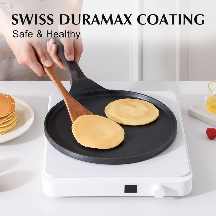 12 Inch Nonstick Crepe Pan Granite Coating Pancake Pan Black