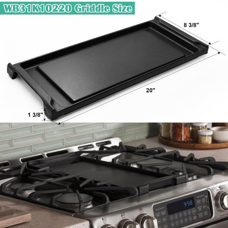 WB31K10220 Cast Iron Griddle Replacement for GE Gas Stove Top and Gas Range