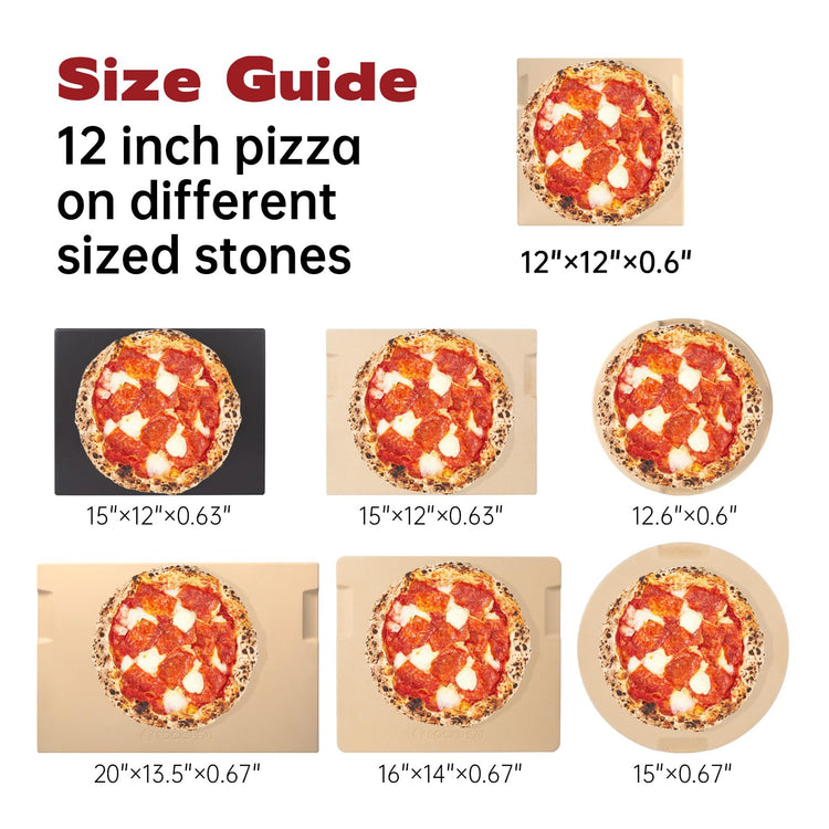 Pizza Stone 12"x12" Square Pizza Stone for Oven Grill BBQ