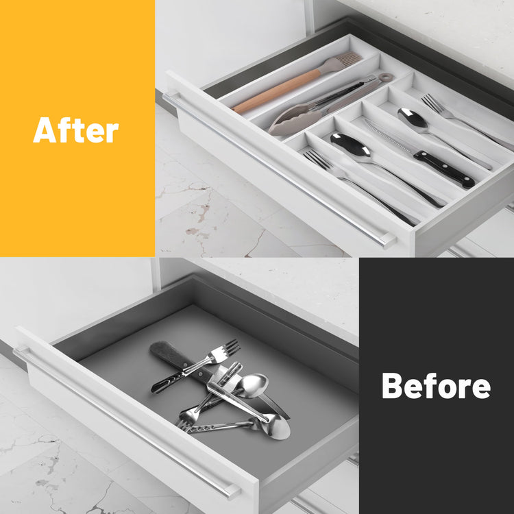 Kitchen Bamboo Silverware Organizer