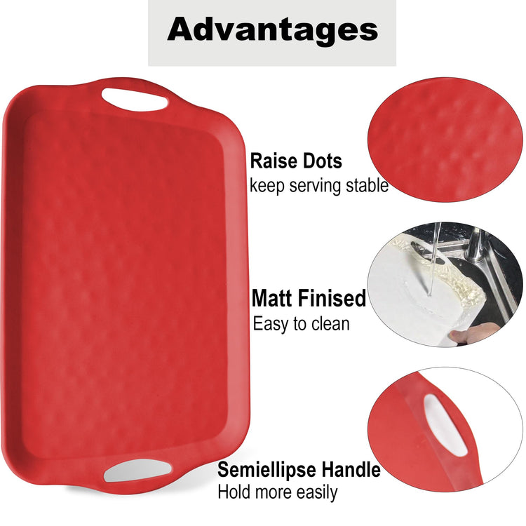 20x13 inch Extra Large Serving Tray with Handles (2 Count)
