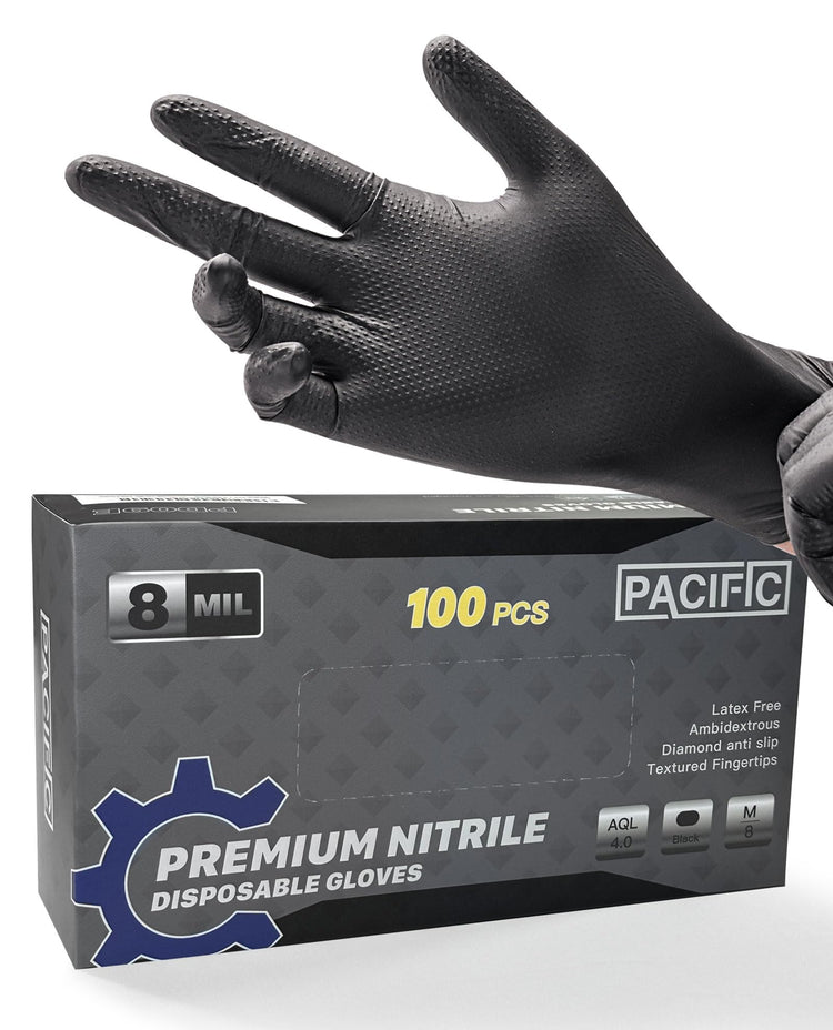 8 Mil Heavy Duty Disposable Nitrile Gloves (100 Count)