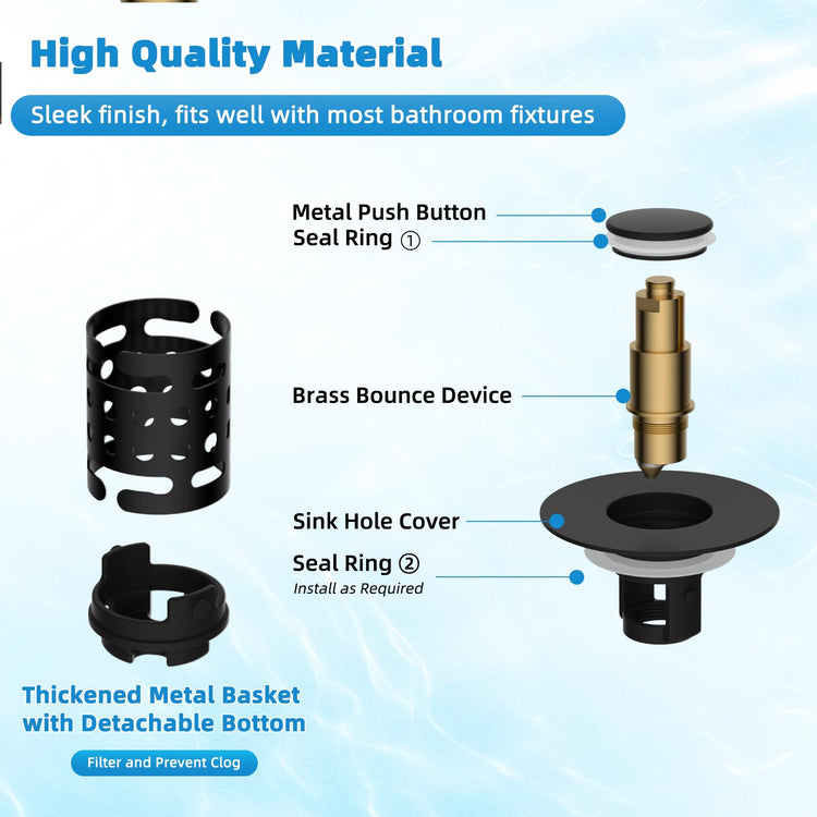 Universal Bathroom Sink Drain Stopper Hair Catcher
