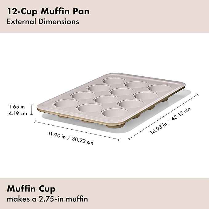 OXO Good Grips Non-Stick Pro Ceramic Coated Metal Bakeware 12 Cup Muffin Pan – Biscuit