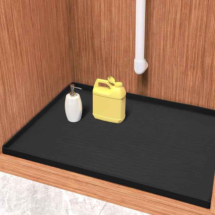 Waterproof Silicone Under Sink Mat 25'' x 22'' Shelf Liner for Kitchen and Bathroom