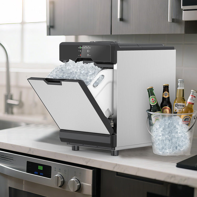 70 lbs Nugget Ice Maker Countertop Portable Dual Water Self