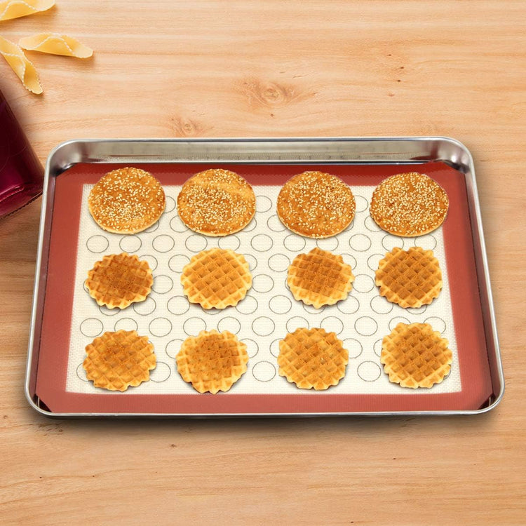 Baking Sheet with Silicone Baking Mat Set