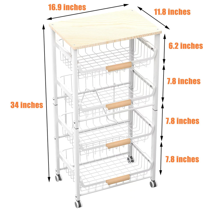 5 Layer Fruit Basket Kitchen Food Storage Organizer and Storage Rack