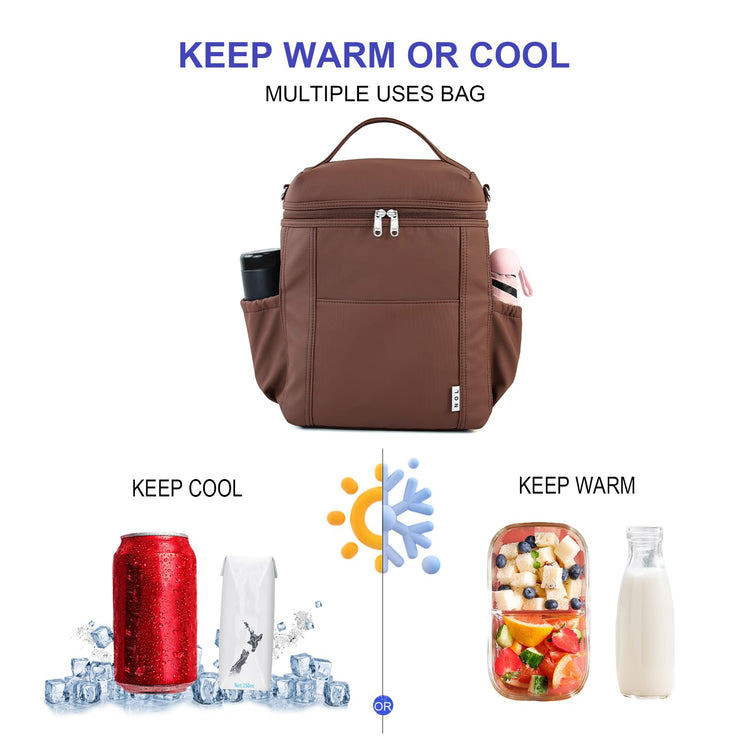 NOL Insulated Lunch Bags for Women Cooler Bag Lightweight Nylon Waterproof Lunch Box for Work