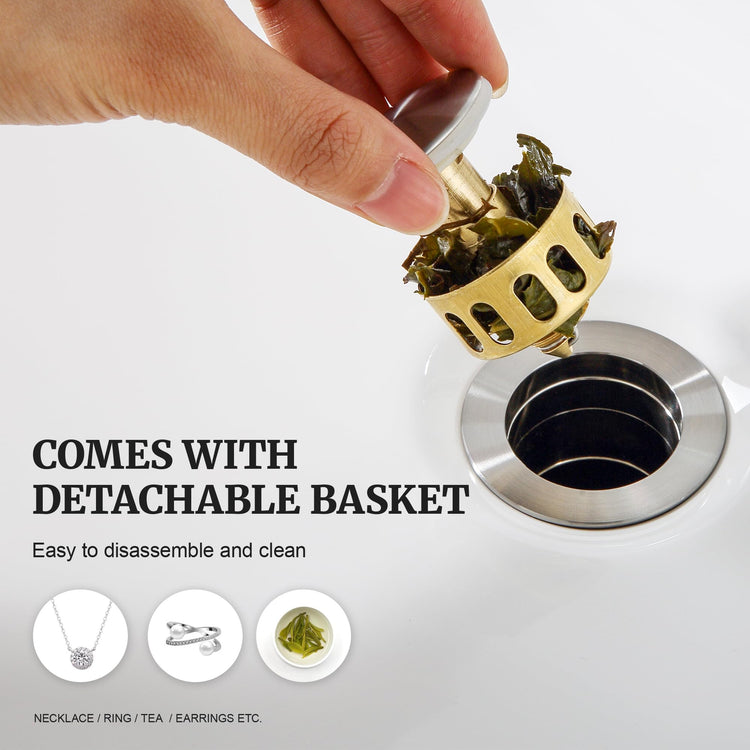 Pop up Sink Drain Stopper for Bathroom Vessel Vanity Sink Art Basin Brushed Nickel