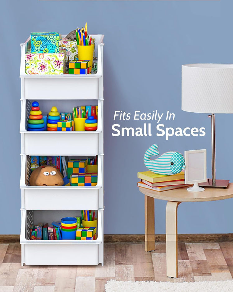 Stackable Storage Bins Open Front for Pantry Storage (4 Count)