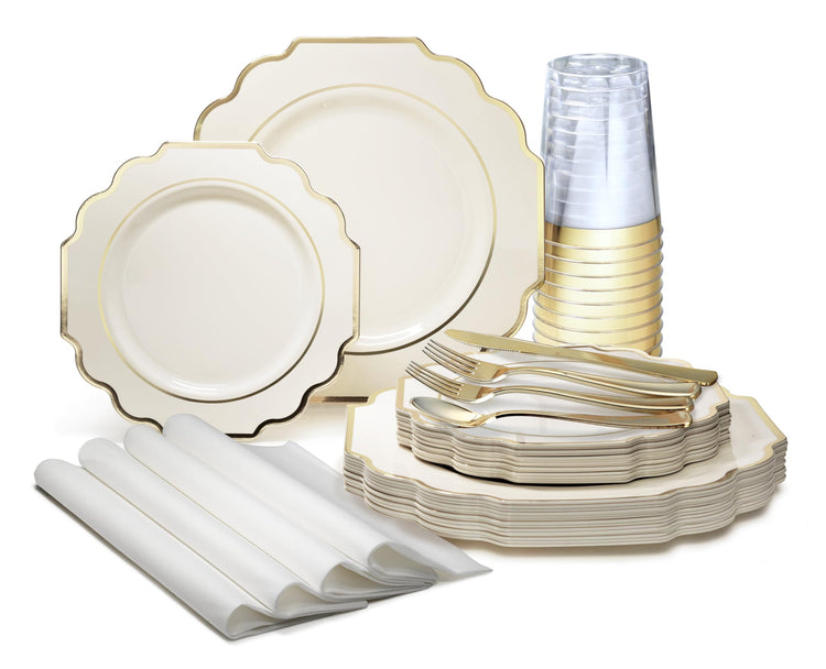 OCCASIONS Disposable Plastic Plates for 120 Guests (120 Count)