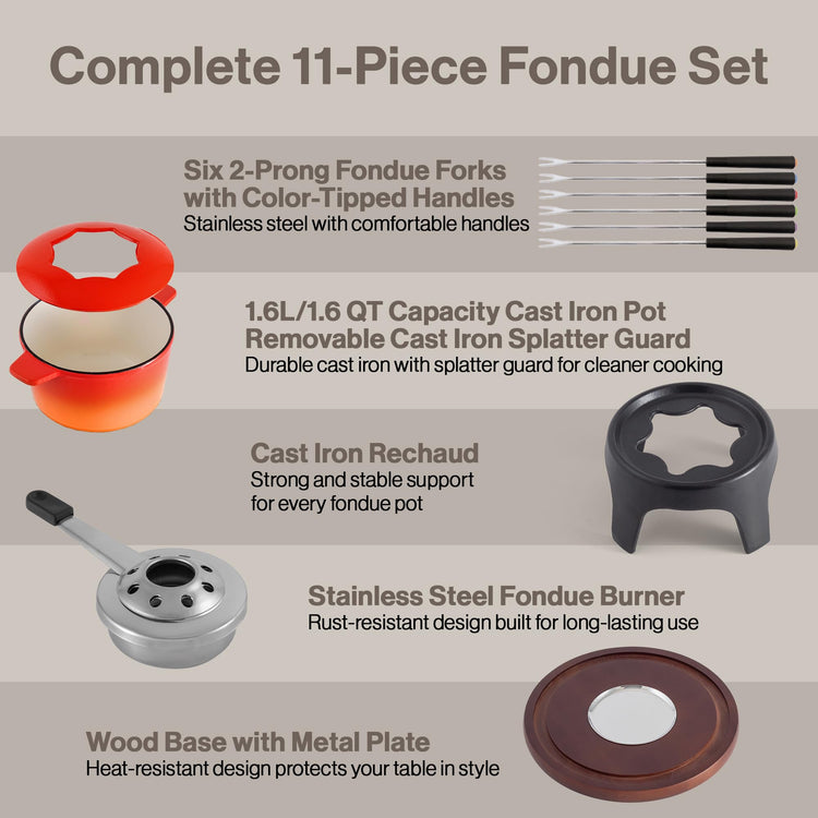 Sierra Cast Iron Fondue Set