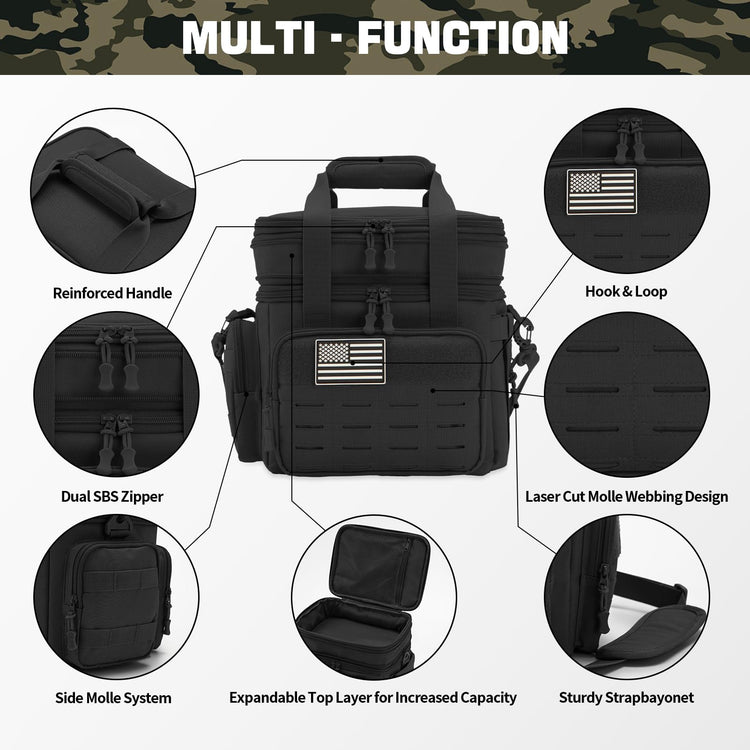 Tactical Lunch Box for Men Expandable 18L Heavy Duty Military Insulated Cooler Bag