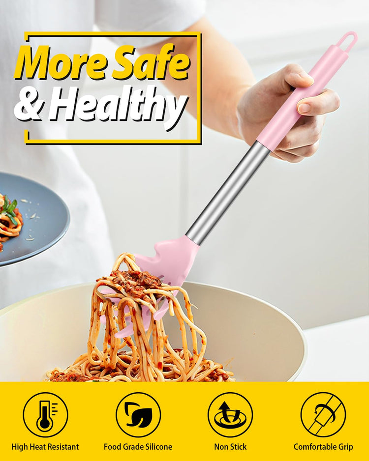 Silicone Pasta Fork and Ladle Spoon Set (2 Count)