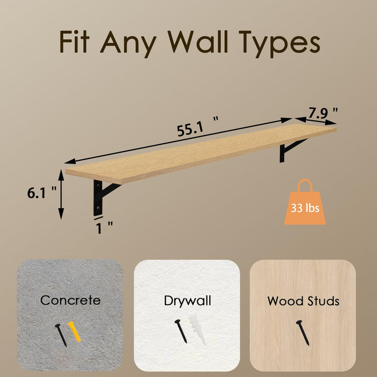 Long Wall Shelves (2 Count)