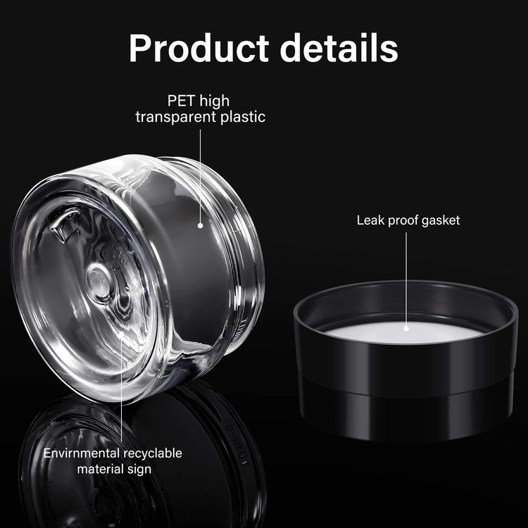 6 Pack 3 oz Plastic Jars Containers with Lids Wide (6 Count)