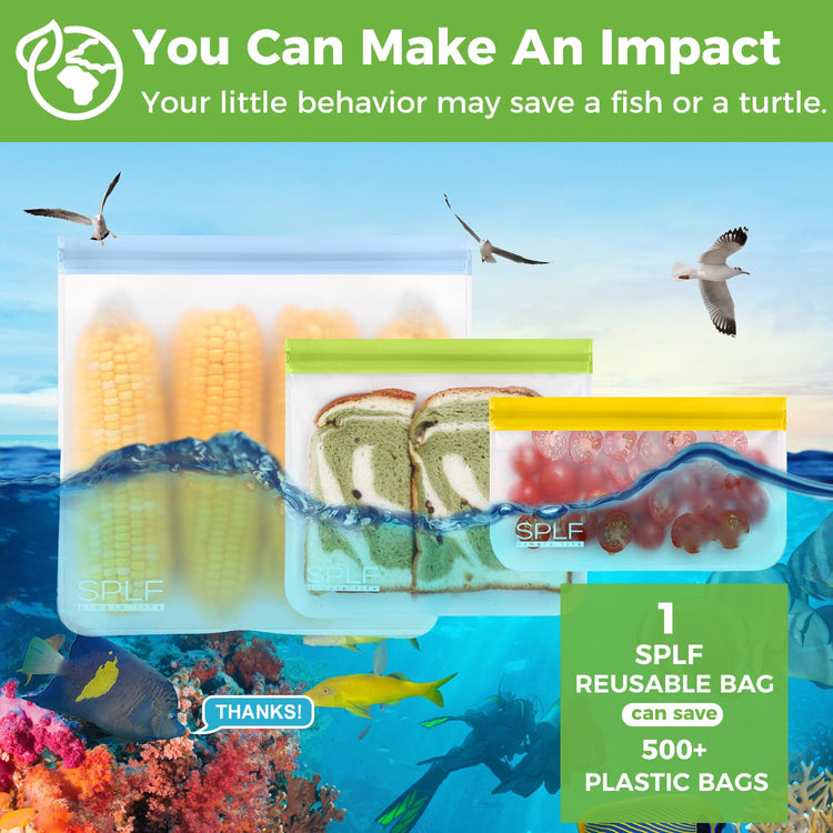 12 Pack Dishwasher Safe Reusable Snack Bags (12 Count)