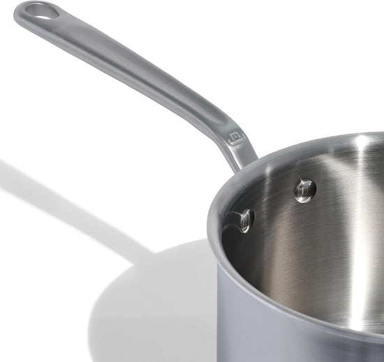 Made In Cookware - 4 Quart Stainless Steel Saucepan with Lid - 5 Ply Stainless Clad Sauce Pan - Professional Cookware - Crafted in Italy - Induction Compatible - Nestoria