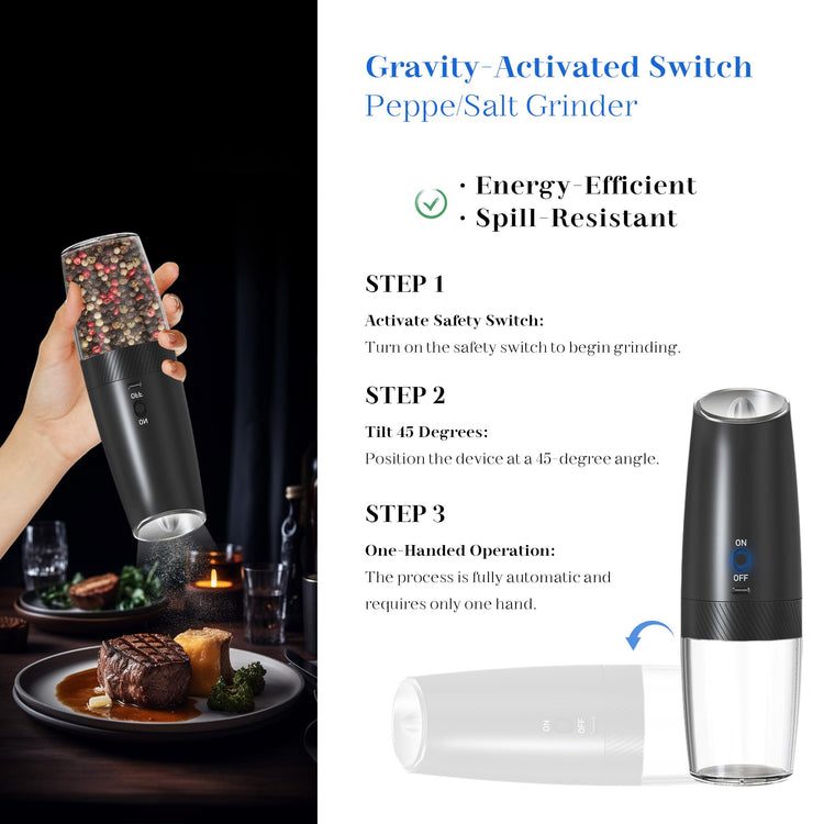 Rechargeable Salt Pepper Grinder Set (2 Count)