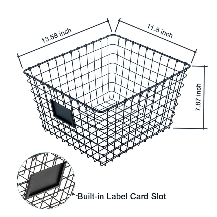 4 Pack【Extra Large】 Wire Handmade Storage Basket for Organizing Household Goods