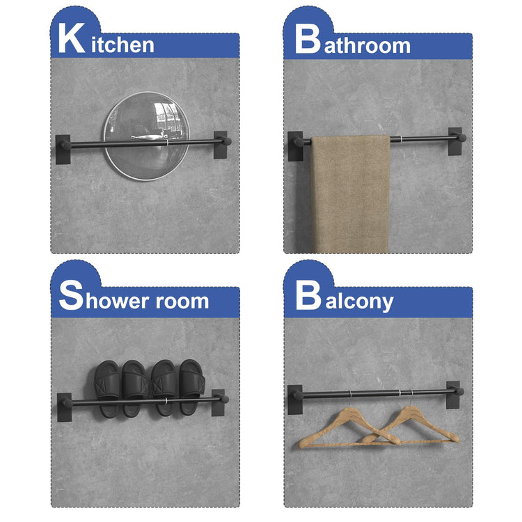 Adjustable AdhesiveTowel Bar 2 Pack (2 Count)
