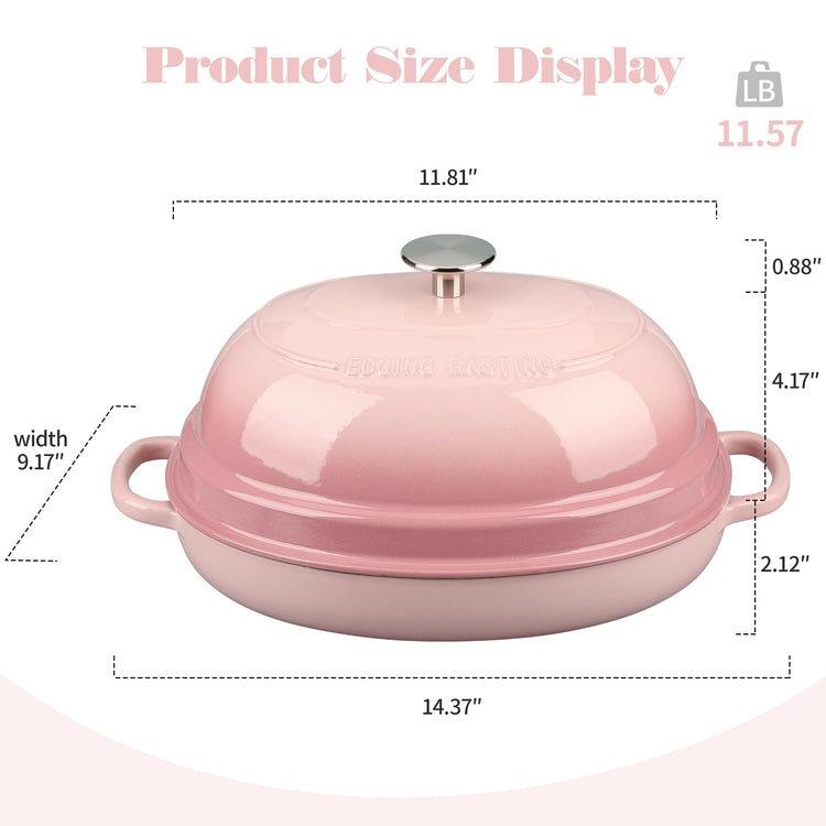 Enameled Oval Cast Iron Dutch Oven Pot with Lid