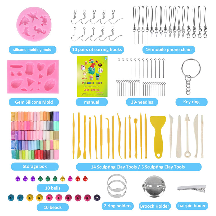 72 Colors Polymer Clay Kit (90 Ounce)