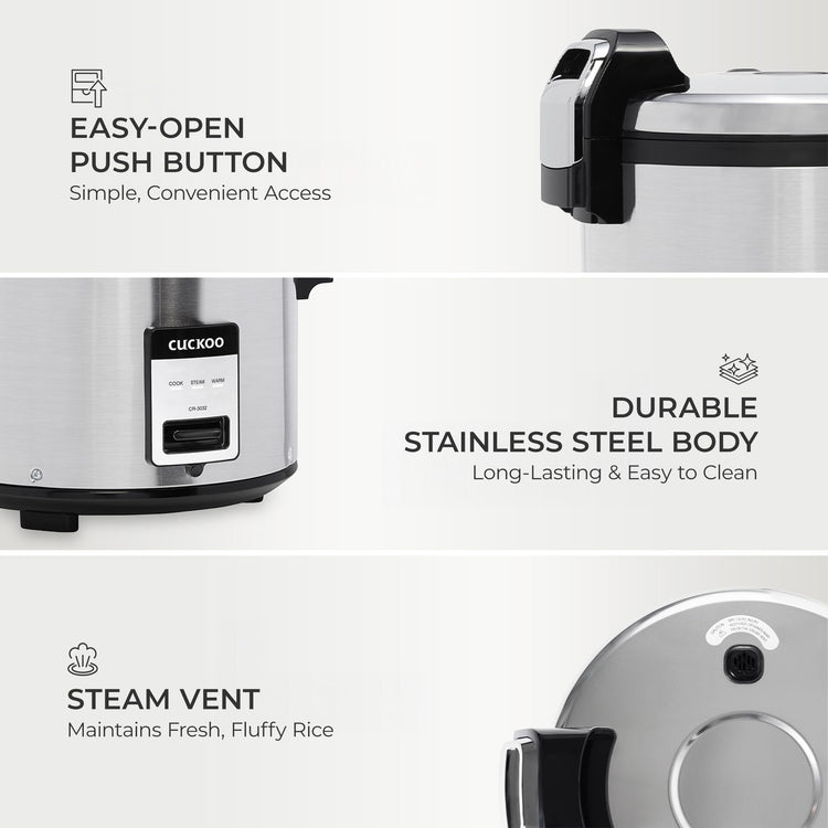 Commercial Rice Cooker and Warmer (30 Count)