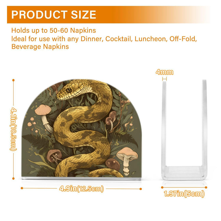 Snake and Mushroom Napkin Holder for Table Paper Napkins Holder Acrylic Tissue Dispenser Kitchen Dining Room Bathroom Party Car Decor