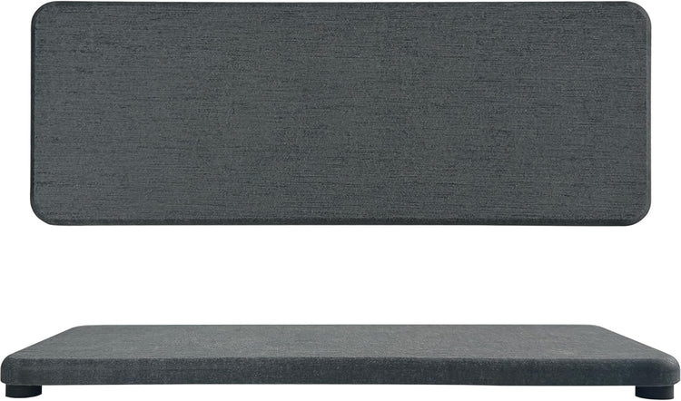 2 Pcs Water Absorbing Stone Trays, Kitchen/Bathroom Sink Soap Dish, Diatomite Tray Used for Hand Soap & Cosmetic Bottles in The Modern Home, 3.15" W x 8.7" L, Dark Gray