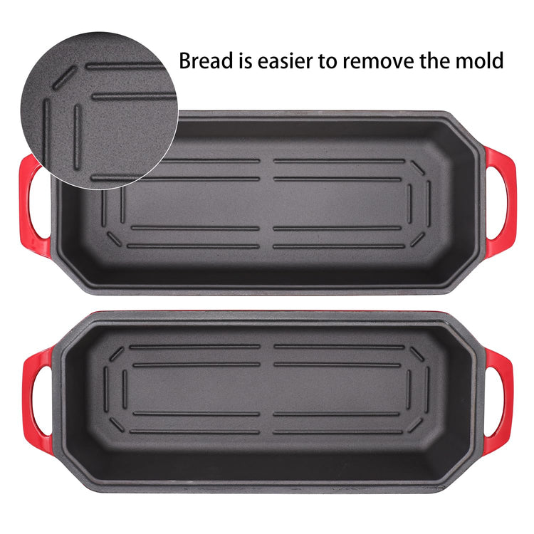 Bread Pan Cast Iron Loaf Pan with Lid Bread Loaf Pan 13x5 Inch Enameled Cast Iron Sourdough Bread Pan