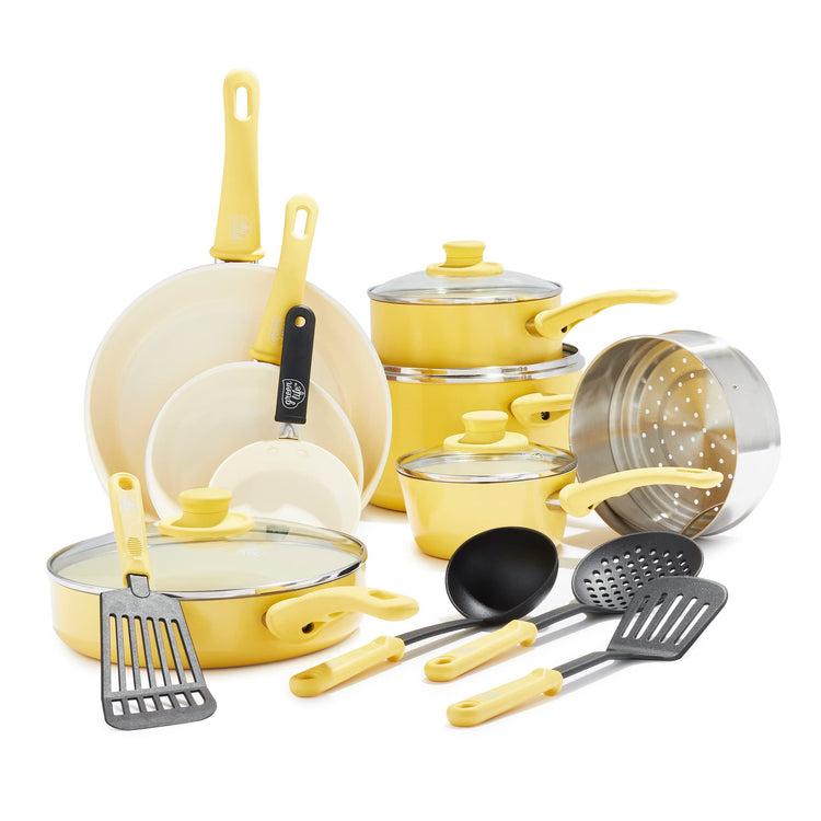 16 Piece Ceramic Nonstick Pots & Pans Cookware Set