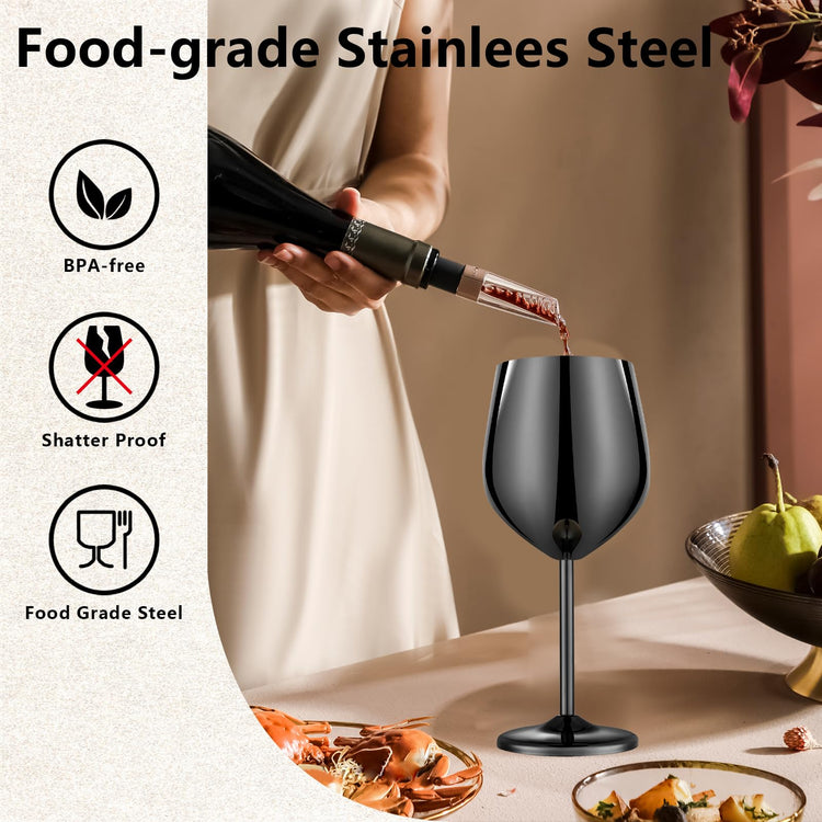 Unbreakable Stainless Steel Wine Glasses Set of 2 (2 Count)